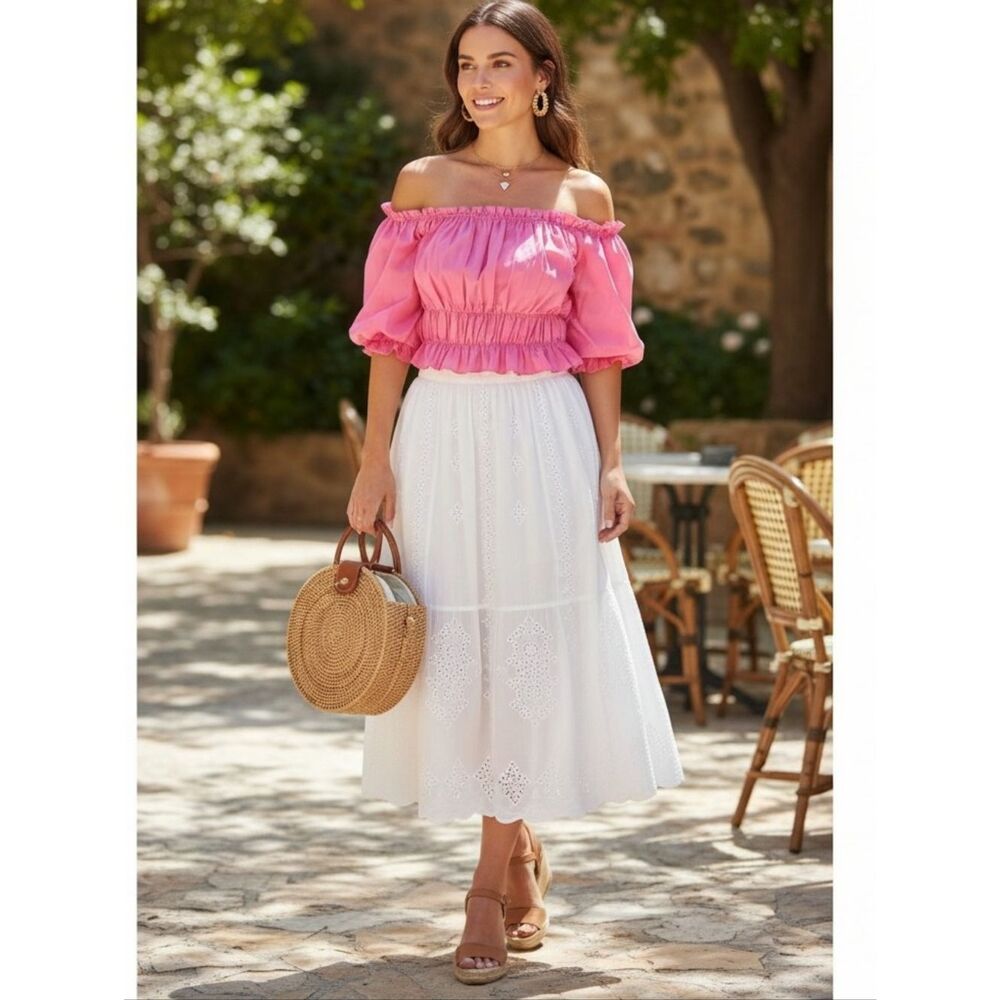 New- Zara Pink Off-Shoulder Blouse